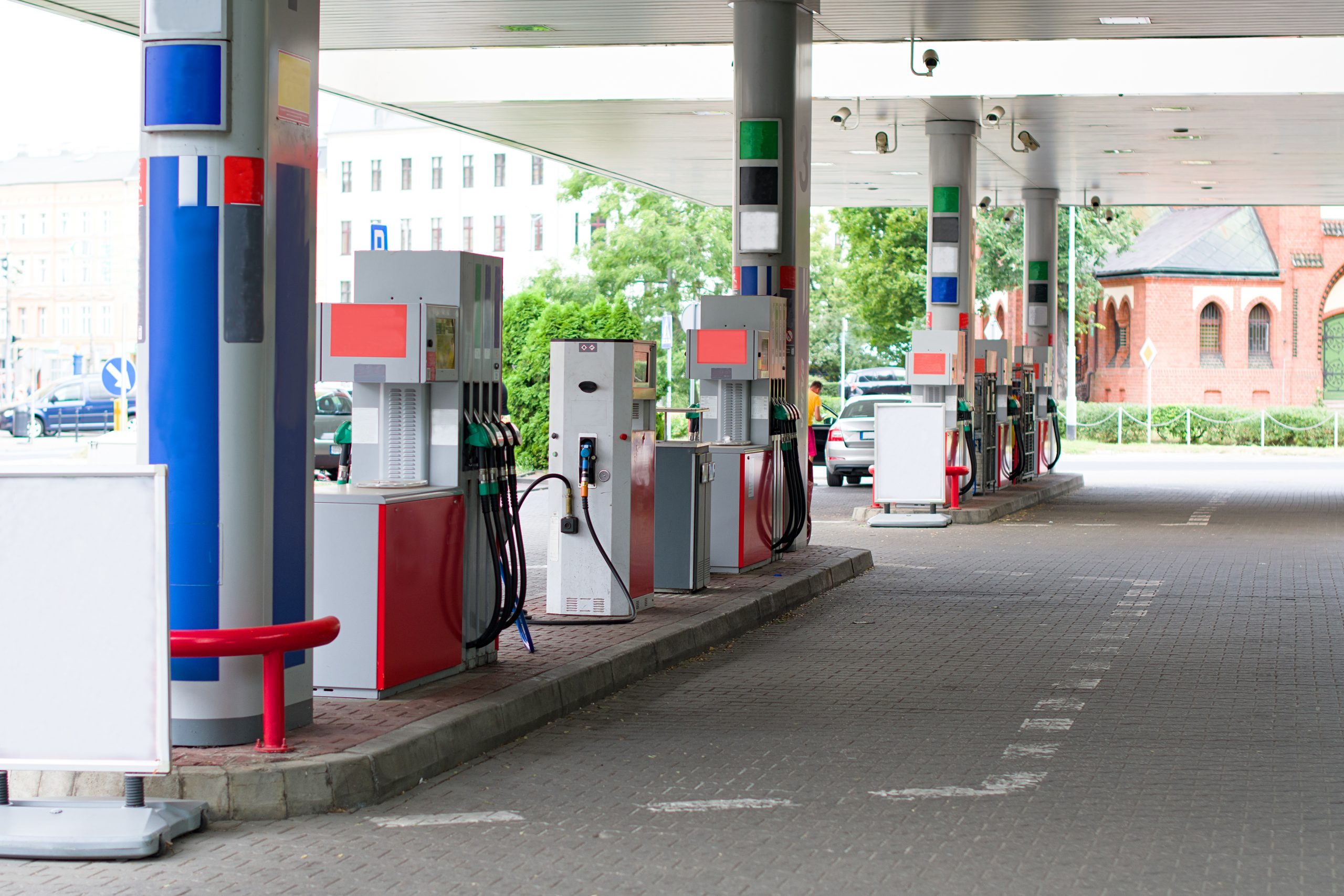 The forecourt of an gas station in сity
Szczecin. Poland